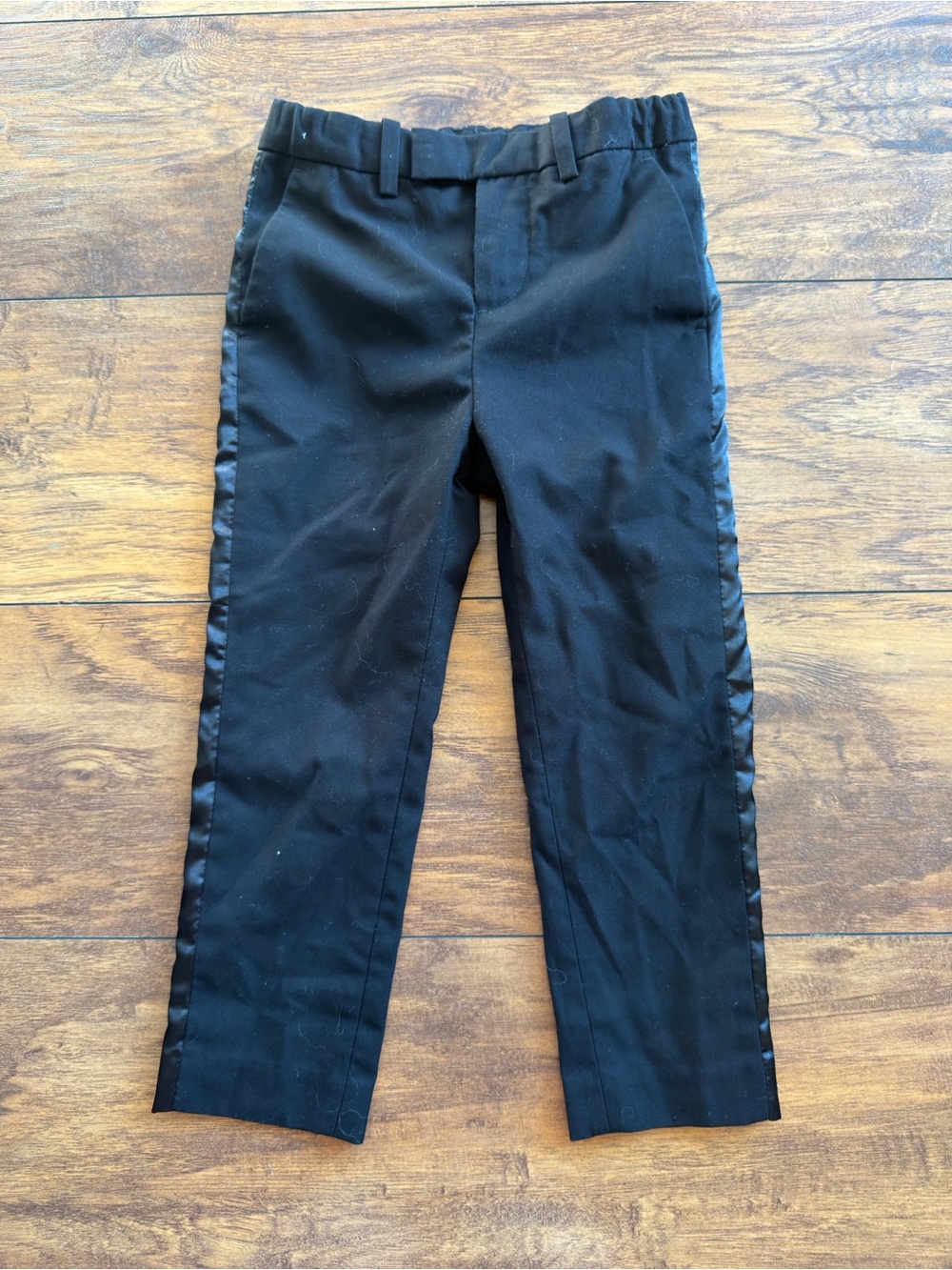 H&M Black Kids Formal Tuxedo Pants with Satin Side Stripe size 3-4 years
